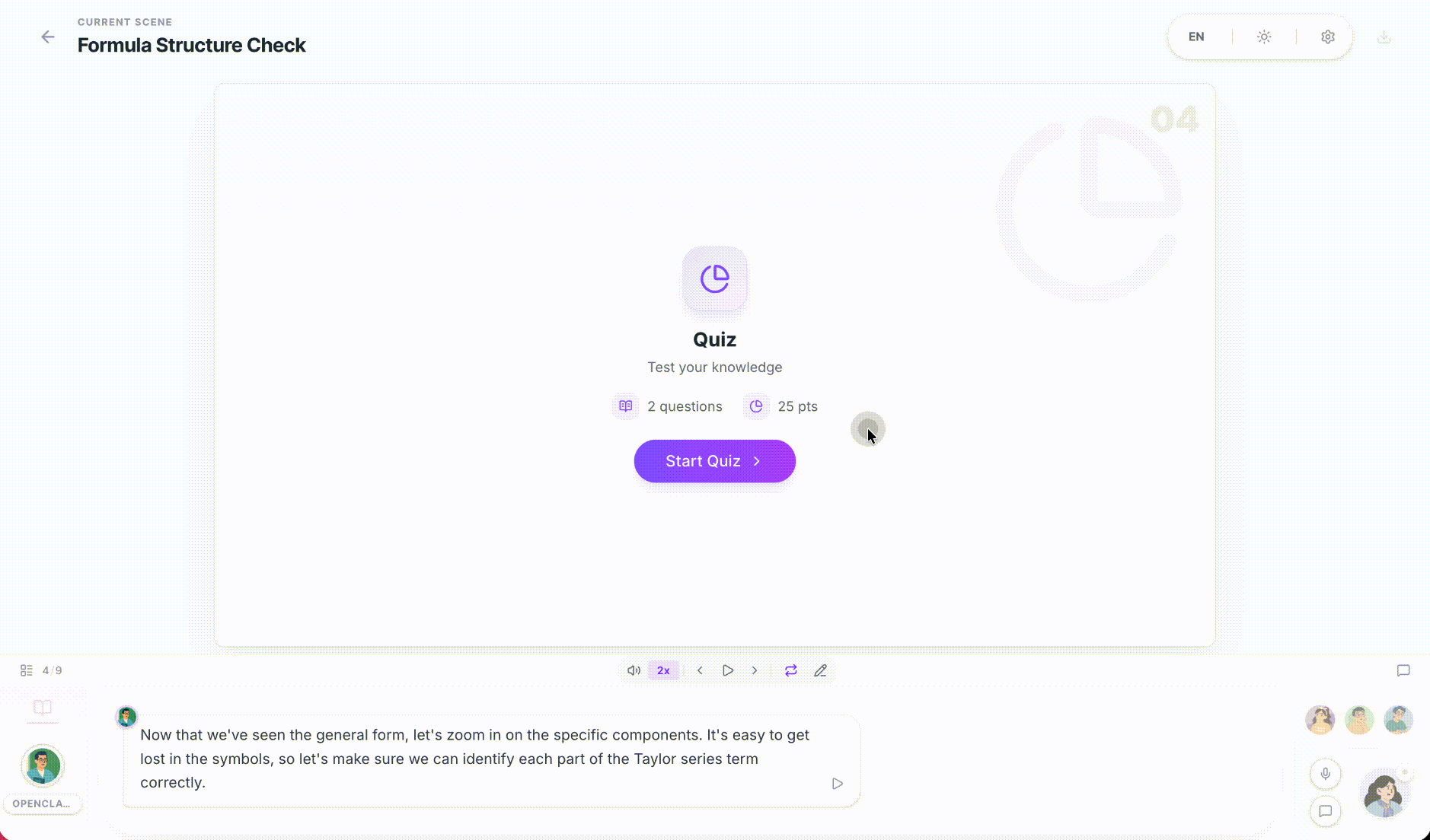 Live quizzes and feedback demo